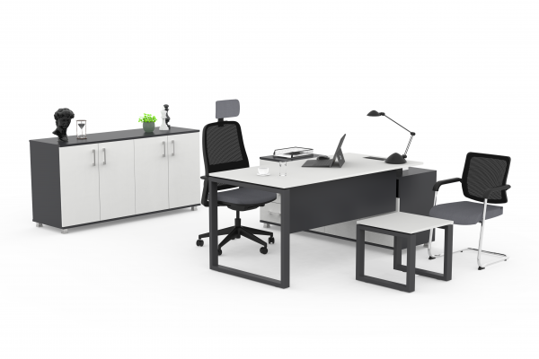 Bloc Desk Set With Side Storage