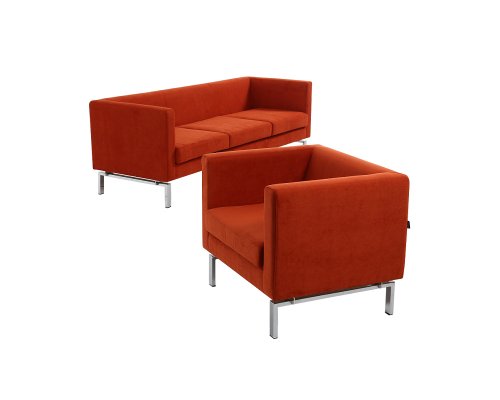 Cube Chrome Leg Sofa