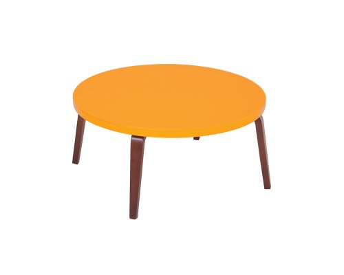 Lacquer 1 Round Wooden Leg Coffee Table