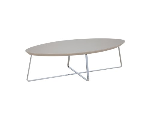 Lacquer 3 Ellipse Chrome Leg Coffee Table