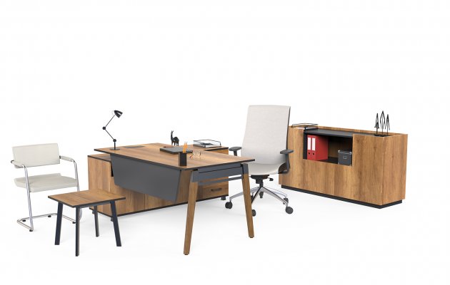 Ensemble de Bureau Du Personnel En Tôle de Boıs Pıvot