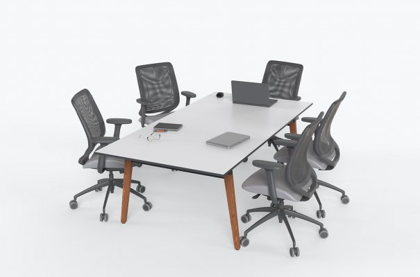 Table de Réunion Pivotante En Bois