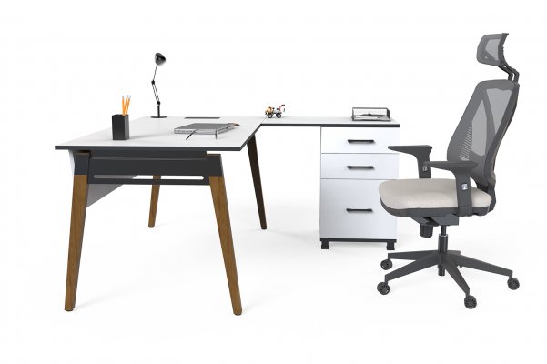 Ensemble de Bureau Du Personnel Table D´appoınt En Boıs Pıvot