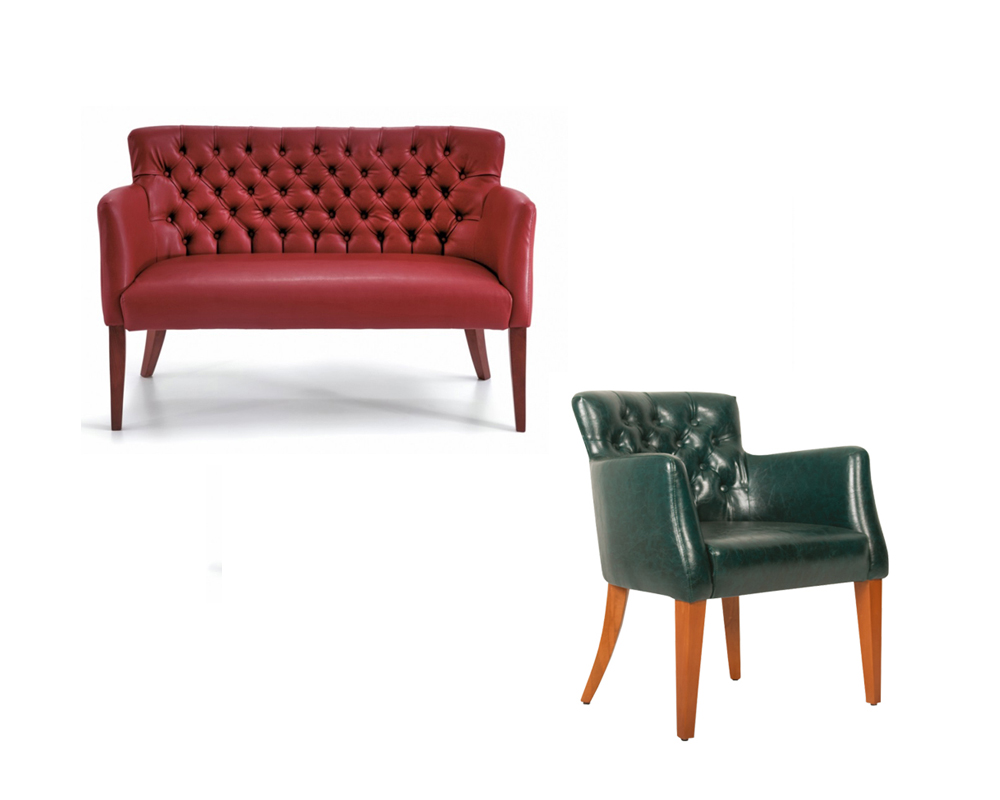 Sektör Quilted Wooden Leg Sofa