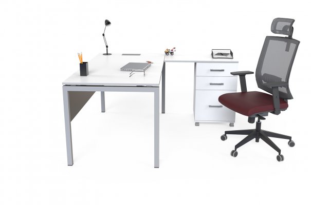 Ensemble de Bureau Du Personnel Avec Table D´appoint D´installation