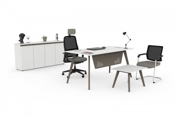 Slide Desk Set With Pedestal